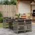 Set mobilier de exterior cu perne, 11 piese, negru, poliratan GartenMobel Dekor