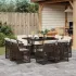 Set mobilier grădină cu perne, 9 piese, gri deschis, poliratan GartenMobel Dekor
