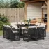 Set mobilier grădină cu perne, 9 piese, gri deschis, poliratan GartenMobel Dekor