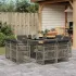 Set mobilier grădină cu perne, 9 piese, gri deschis, poliratan GartenMobel Dekor