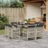 Set mobilier grădină cu perne, 9 piese, gri deschis, poliratan GartenMobel Dekor