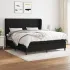 Pat box spring cu saltea, negru, 140x190 cm, textil GartenMobel Dekor
