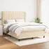 Pat box spring cu saltea, gri taupe, 140x200 cm, textil GartenMobel Dekor