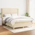Pat box spring cu saltea, crem, 200x200 cm, textil GartenMobel Dekor