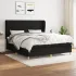 Pat box spring cu saltea, negru, 140x190 cm, textil GartenMobel Dekor