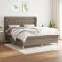 Pat box spring cu saltea, gri taupe, 90x200 cm, textil GartenMobel Dekor
