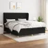 Pat box spring cu saltea, negru, 140x190 cm, textil GartenMobel Dekor
