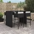 Set mobilier bar de grădină cu perne, 5 piese, negru, poliratan GartenMobel Dekor