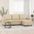 Canapea cu 3 locuri și taburet, taupe, 180 cm, material textil GartenMobel Dekor