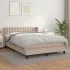 Pat box spring cu saltea, cappuccino, 80x200 cm piele ecologică GartenMobel Dekor