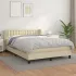 Pat box spring cu saltea, cappuccino, 140x190cm piele ecologică GartenMobel Dekor