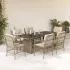 Set mobilier de grădină cu perne, 7 piese gri deschis poliratan GartenMobel Dekor