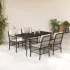Set mobilier de grădină cu perne, 7 piese, negru, poliratan GartenMobel Dekor