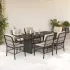 Set mobilier de grădină cu perne, 7 piese gri deschis poliratan GartenMobel Dekor