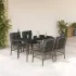 Set bistro de grădină cu perne, 3 piese, gri, poliratan GartenMobel Dekor