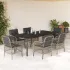 Set mobilier de grădină cu perne, 5 piese gri deschis poliratan GartenMobel Dekor