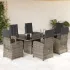 Set mobilier grădină cu perne, 9 piese, gri deschis, poliratan GartenMobel Dekor