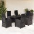 Set mobilier de grădină cu perne, 5 piese, negru, poliratan GartenMobel Dekor