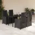 Set mobilier de grădină cu perne, 7 piese, negru, poliratan GartenMobel Dekor