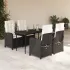 Set mobilier de grădină cu perne, 7 piese, negru, poliratan GartenMobel Dekor