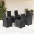 Set mobilier de grădină cu perne, 5 piese, negru, poliratan GartenMobel Dekor