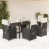 Set bistro cu perne, 3 piese, negru, poliratan GartenMobel Dekor