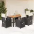 Set mobilier de grădină cu perne, 9 piese, negru, poliratan GartenMobel Dekor