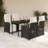 Set mobilier de grădină cu perne, 5 piese, negru, poliratan GartenMobel Dekor