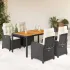 Set mobilier de grădină cu perne, 7 piese, negru, poliratan GartenMobel Dekor