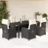 Set mobilier de grădină cu perne, 9 piese, negru, poliratan GartenMobel Dekor