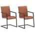 Scaune de masă tip consolă 4 buc. maro, piele naturală GartenMobel Dekor