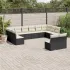 Set canapele de grădină, 12 piese, cu perne, negru, poliratan GartenMobel Dekor
