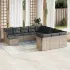 Set canapea de grădină cu perne, 12 piese, gri, poliratan GartenMobel Dekor