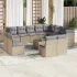 Set canapele de grădină, 13 piese, cu perne, bej, poliratan GartenMobel Dekor