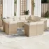 Set canapele de grădină cu perne, 11 piese, bej, poliratan GartenMobel Dekor