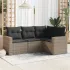 Set canapea de grădină cu perne, 4 piese, gri deschis poliratan GartenMobel Dekor