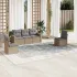 Set canapea de grădină cu perne, 5 piese, gri, poliratan GartenMobel Dekor