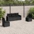Set mobilier de grădină cu perne, 5 piese, negru, poliratan GartenMobel Dekor