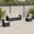 Set canapea de grădină cu perne, 5 piese, gri, poliratan GartenMobel Dekor