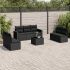 Set mobilier de grădină cu perne, 8 piese, negru, poliratan GartenMobel Dekor