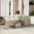 Set canapele de grădină cu perne, 7 piese, maro, poliratan GartenMobel Dekor