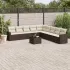 Set canapele de grădină cu perne, 10 piese, negru, poliratan GartenMobel Dekor