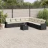 Set canapele de grădină cu perne, 10 piese, negru, poliratan GartenMobel Dekor