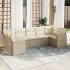 Set canapele de grădină, 7 piese, cu perne, bej, poliratan GartenMobel Dekor