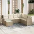 Set canapele de grădină cu perne, 7 piese, negru, poliratan GartenMobel Dekor