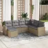 Set canapele de grădină cu perne, 7 piese, negru, poliratan GartenMobel Dekor