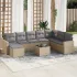 Set canapele de grădină, 9 piese, cu perne, bej, poliratan GartenMobel Dekor