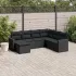 Set canapele de grădină cu perne, 7 piese, negru, poliratan GartenMobel Dekor