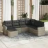 Set canapele de grădină cu perne, 7 piese, negru, poliratan GartenMobel Dekor