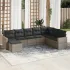 Set mobilier de grădină cu perne, 8 piese gri deschis poliratan GartenMobel Dekor